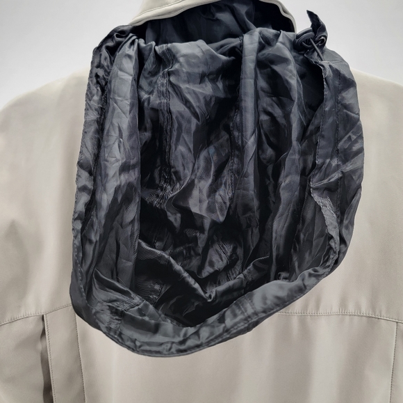 Michael Kors Jacket Men L Large Beige Khaki Hidden Hood Insulated Brushed Fabric - Picture 12 of 12